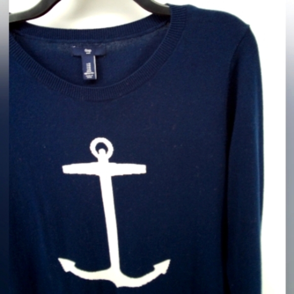 GAP Anchor Crew Neck Tapestry Navy Blue Spring 2016 Collection 100% Cotton M - Picture 8 of 8